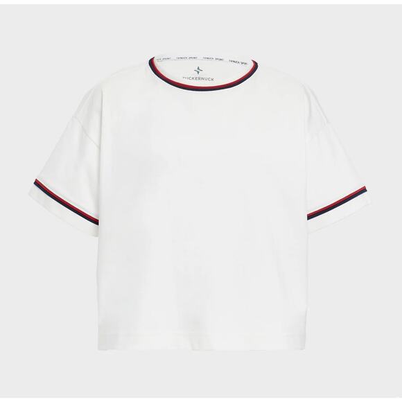 TUCKERNUCK Americana Piped Cropped Ryan Boyfriend Tee NWT Size Medium - Picture 7 of 13